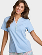 Three Quarter Length Jersey Pyjama - Blue