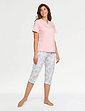 Three Quarter Length Jersey Pyjama - Pink