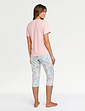 Three Quarter Length Jersey Pyjama - Pink