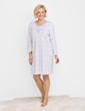 Brushed Fleece Print Nightdress - Blue