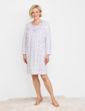 Brushed Fleece Print Nightdress - Blue