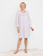 Brushed Fleece Print Nightdress - Pink