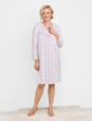 Brushed Fleece Print Nightdress - Pink