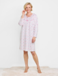 Brushed Fleece Print Nightdress - Pink