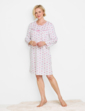 Brushed Fleece Print Nightdress - Pink