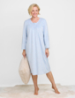 Thermal Fleece Print Nightdress - Blue