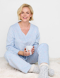 Brushed Fleece Print Pyjama - Blue