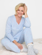 Brushed Fleece Print Pyjama - Blue