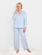 Brushed Fleece Print Pyjama - Blue