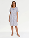 Short Sleeve Print Nightdress - Blue