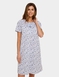 Short Sleeve Print Nightdress - Blue