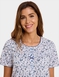 Short Sleeve Print Nightdress - Blue