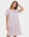 Short Sleeve Print Nightdress - Pink