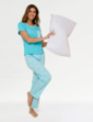 Pineapple Print Jersey Pyjama - Aqua