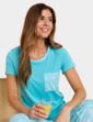 Pineapple Print Jersey Pyjama - Aqua