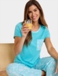 Pineapple Print Jersey Pyjama - Aqua