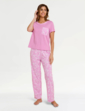 Pineapple Print Jersey Pyjama - Pink