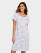 Cotton Jersey Print Nightdress with Broderie Trim - Pink