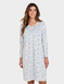 Brushed Fleece Print Nightdress - Blue