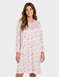 Brushed Fleece Print Nightdress - Pink