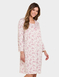 Brushed Fleece Print Nightdress - Pink
