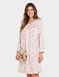 Brushed Fleece Print Nightdress - Pink