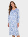 Brushed Fleece Print Nightdress - Blue