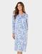 Brushed Fleece Print Nightdress - Blue