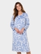 Brushed Fleece Print Nightdress - Blue