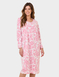 Brushed Fleece Print Nightdress - Pink