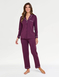 Plum Collar and Rever Jersey Pyjama - Plum