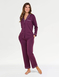 Plum Collar and Rever Jersey Pyjama - Plum