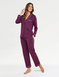 Plum Collar and Rever Jersey Pyjama - Plum