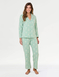 Sage Collar and Rever Jersey Pyjama - Sage