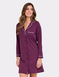Plum Collar and Rever Jersey Nightdress - Plum