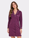 Plum Collar and Rever Jersey Nightdress - Plum