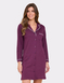 Plum Collar and Rever Jersey Nightdress - Plum
