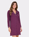 Plum Collar and Rever Jersey Nightdress - Plum