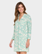 Sage Collar and Rever Jersey Nightdress - Sage
