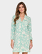Sage Collar and Rever Jersey Nightdress - Sage