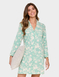 Sage Collar and Rever Jersey Nightdress - Sage