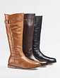 Leather Zip Boot with Thermal Lining - Brown