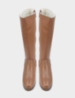 Leather Zip Boot with Thermal Lining - Tan