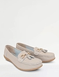 Nautical Wide Fit Leather Loafer - Beige