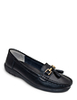 Nautical Wide Fit Leather Loafer - Black