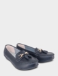 Nautical Wide Fit Leather Loafer - Black