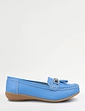 Nautical Wide Fit Leather Loafer - Blue