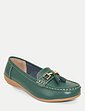 Nautical Wide Fit Leather Loafer - Dark Green