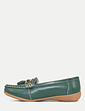 Nautical Wide Fit Leather Loafer - Dark Green