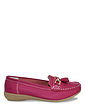 Nautical Wide Fit Leather Loafer - Fuchsia